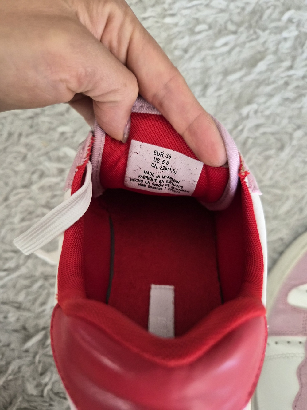 H&M Pink and White Colorblock Sneakers Size 5.5 - Picture 11 of 16